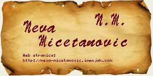 Neva Mičetanović vizit kartica